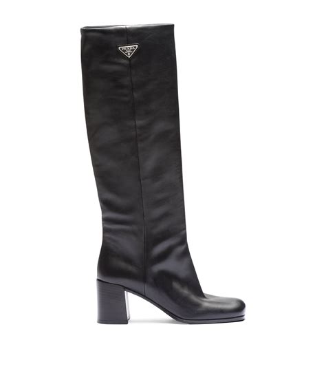 Prada leather knee high boots